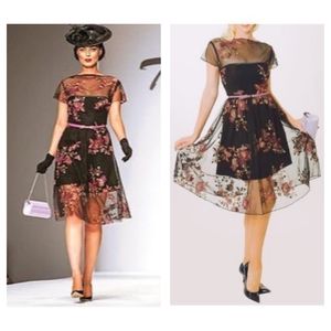 Tatyana Serenity Dress Lace Floral Pin Up Retro XL